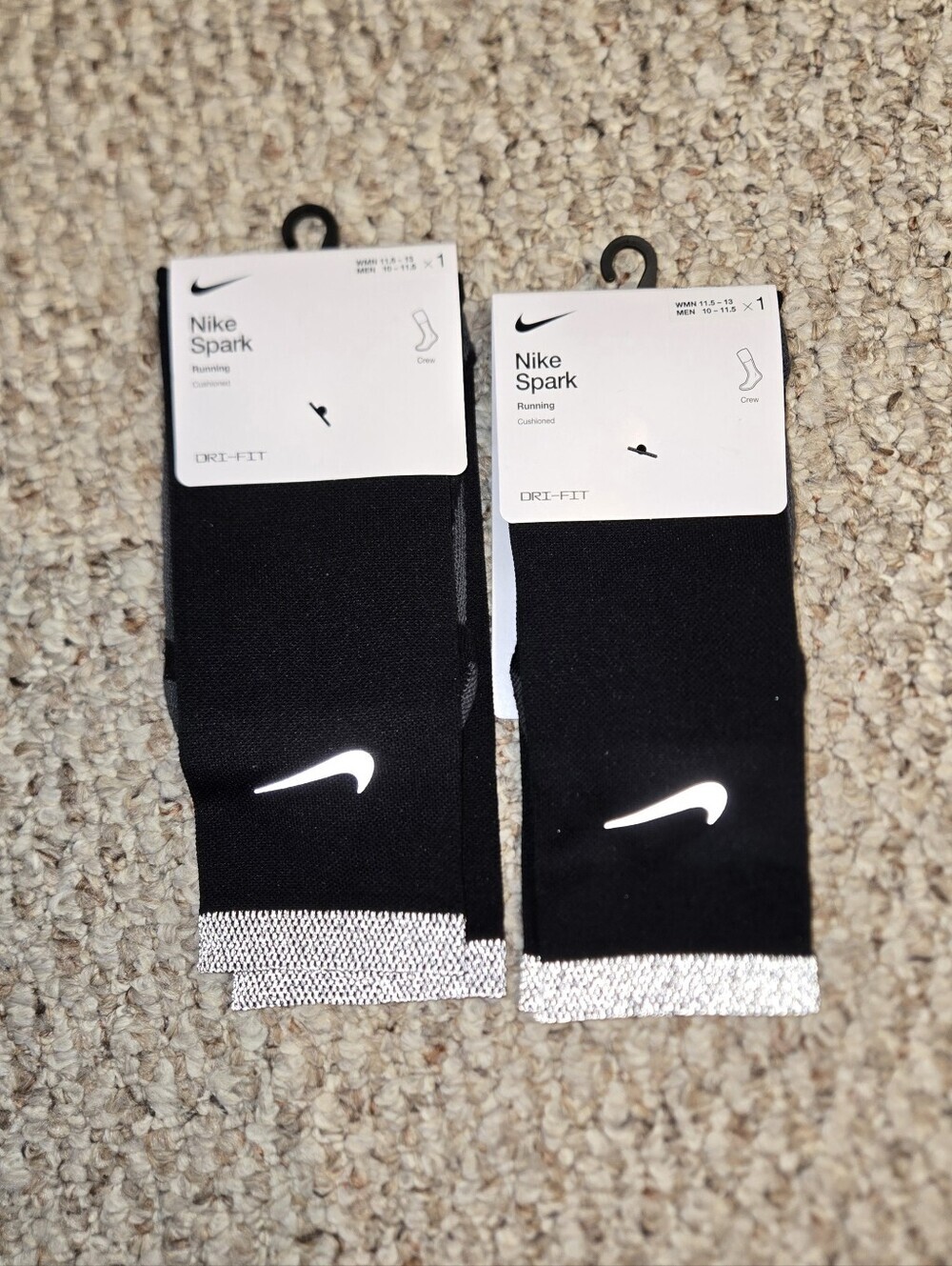 NWT Nike Dri-Fit Spark Sock Bundle Black/White Unisex